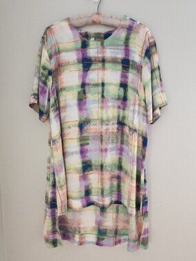 Melissa McCarthy Seven7 collection Watercolor Design Tunic Top Womens Large